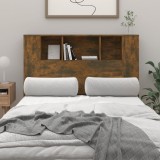 Cumpara ieftin Tăblie de pat cu dulap, stejar fumuriu, 120x18,5x102,5 cm