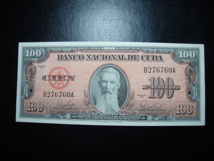 CUBA 100 PESOS 1959 EXCELENTA