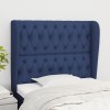 VidaXL Tăblie de pat cu aripioare, albastru, 93x23x118/128 cm, textil 3118280