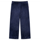 Pantaloni de copii din catifea, albastru &icirc;nchis, 104, vidaXL