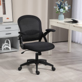 Cumpara ieftin Vinsetto Scaun de Birou Ergonomic cu Spătar din Plasă și Scaun Tapițat, Scaun de Birou cu &Icirc;nălțime Reglabilă, 65.5x61.5x88-97.5 cm, Negru