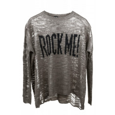 Pulover dama Rock Me Sublevel, tricotat, Gri