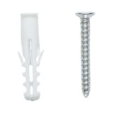 Set diblu universal alb 6x30 mm cu surub 4x30 mm, 50 bucati