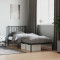 Cadru de pat metalic cu tablie, negru, 90x190 cm GartenMobel Dekor