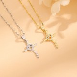 Cumpara ieftin LantiE or din Argint 925 cu Pandantiv Cruce E i Inima din Zirconiu , Eleganta E i Spiritualitate