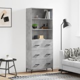 vidaXL Dulap &icirc;nalt, gri beton, 69,5x34x180, lemn compozit