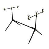 Rod Pod Pescuit Kamasaki Aluminiu 3 Posturi Negru 50-60cm x 70-120cm Reglabil