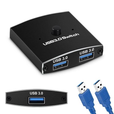 Switch KVM USB 3.0 bidirectional 1x2 / 2x1 pt imprimanta mouse laptop PC foto