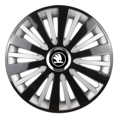 Set 4 Capace Roti pentru Skoda Nou Alb-Negru, model Falcon Mix, R14, SKODA