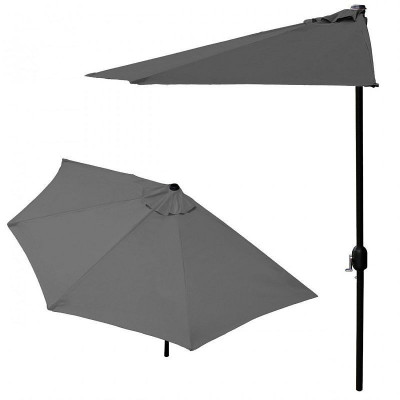 Umbrela de gradina, diametru 270 cm, forma semicerc, montare pe perete, otel foto