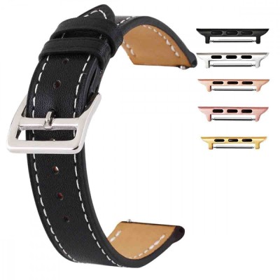 Curea piele, compatibila cu Apple Watch 10, 46mm, Black Night foto