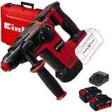 Einhell TP-HD 18/26 Li BL PXC + Twinpack + 4514095 - Rotopercutor SDS-Plus 2.6 J valiza plastic + Set 2 acumulatori si incarcator Li-Ion 18 V 4 Ah