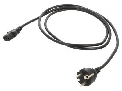 Cablu Alimentare 1,8m Negru 3x1mm2 CEE 7/7 la IEC C13 foto