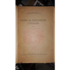 Studii si Documente Literare (vol XI) - I.E.Toroutiu