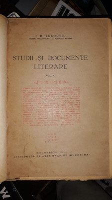 Studii si Documente Literare (vol XI) - I.E.Toroutiu foto
