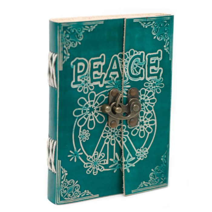 Agenda din piele cu mesaj - Peace