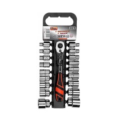 Set chei tubulare cu clichet, 1/2&quot;, otel Cr-V, 18&nbsp;buc, 8-32 mm, Richmann Exclusive