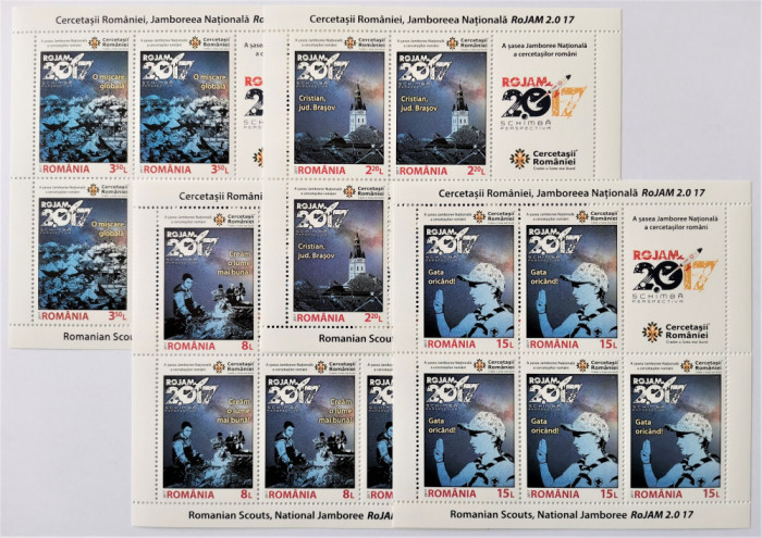 ROMANIA 2017 - Jamboreea Nationala Cercetasii - Minicoli de 5 timbre - LP 2155 b