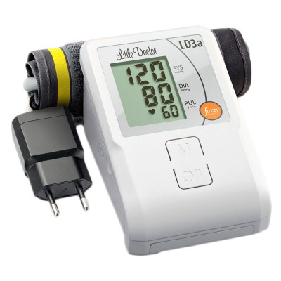Tensiometru electronic de brat Little Doctor LD 3A, adaptor inclus, afisaj LCD, memorare 90 valori, Alb foto