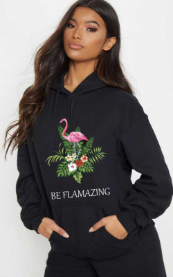 Hanorac dama negru - Be Flamazing - M foto