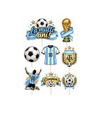 Set 8 Toppere Model Messi pentru Tort, Carton Foliat