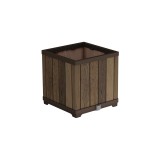 Cumpara ieftin Cutie decorativă pătrată pentru flori din plastic, 61 L, nuc