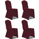 Husa de scaun elastica, 4 buc., rosu bordo GartenMobel Dekor, vidaXL