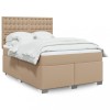 VidaXL Pat box spring cu saltea, cappuccino, 140x190cm piele ecologică 3290723