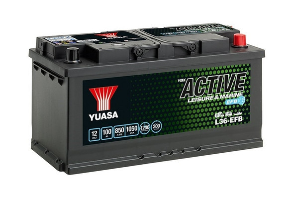 Baterie Yuasa 12V 100AH/850A Active Leisure &amp; Marine EFB (R+ Standard) 353x175x190 B13 (Ciclu profund/Dual Scop/EFB)