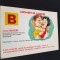 Alphabet de l&#039;amour: B comme Baisers&#039;, anii &#039;70 -Carte poștală vintage umoristică franțuzească