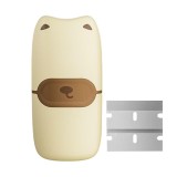 Mini Racleta de Curatare, pentru Etichete, Adezivi, din ABS+ Metal, 2 Lame Incluse, Maro