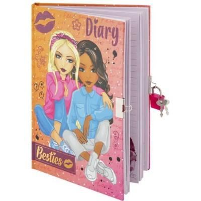 Jurnal Besties A5 cu Cheie si Lacat - 60 de Foi, Hartie Roz Liniata Grafix GR140029 foto