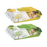 Set 2x Servetele umede bebelusi Sleepy 120 buc, Lamaie &amp;amp; Mere, cu capac etans