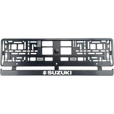 Set 2 bucati, suport numar inmatriculare Carbon, Suzuki foto