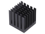 Radiator extrudat cu aripioare negru 25x25 mm