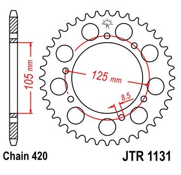 Pinion spate 50 dinti pas lant 420 - MBK X-Limit 50 (03-04) - Yamaha DT 50 R 2C21 (03-06) 2T 50cc foto