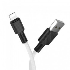 Hoco Carbon X29 cablu de date USB la IPHONE Lightning Culoare Alb, Lungime 1 Metru foto