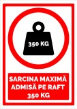 Semn pentru sarcina maxima admisa pe raft 350 kg