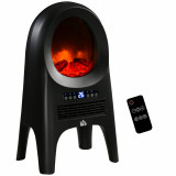 HOMCOM &Icirc;ncălzitor cu Ventilator cu 3 Moduri de &Icirc;ncălzire și Temperatură Reglabilă, Aparat de &Icirc;ncălzire, 33,7x25,5x60,4 cm, Negru | Aosom Romania