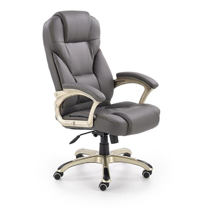 Scaun directorial MH Dante, Cadru Polipropilena, Piele ecologica, Inaltime ajustabila, Mecanism multiblock, Roti cauciucate, 136 Kg, gri