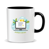 Cana personalizata cu mesaje pentru programatori, JavaScript e viata mea
