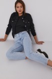 Levi&#039;s geacă din denim femei, culoarea negru, de tranziție