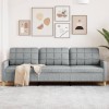 Gossi canapea cu 3 locuri, gri deschis, 210 cm, material textil