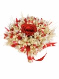 Buchet mediu personalizabil cu trandafir criogenat si flori uscate (Alb, Rosu), Eventissimi&reg;