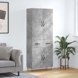 vidaXL Dulap &icirc;nalt, gri beton, 69,5x34x180, lemn compozit