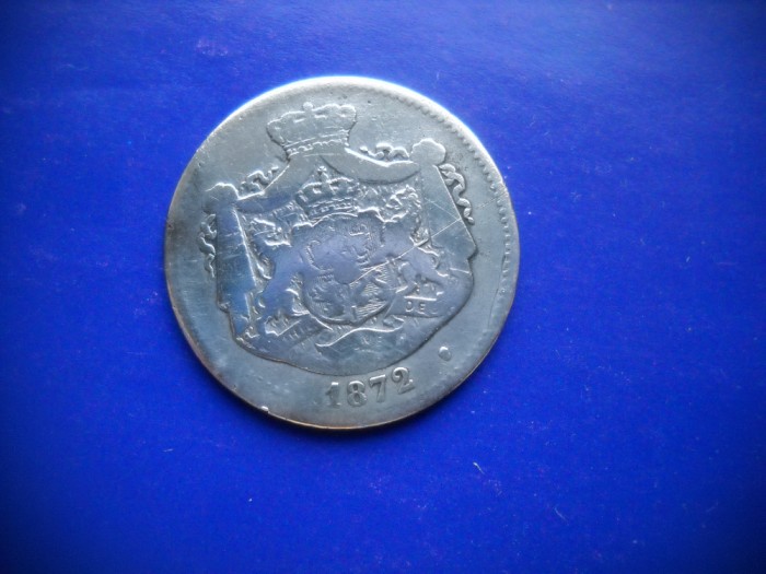 HOPCT ROMANIA 2 LEI 1872 - ARGINT-REGELE CAROL I