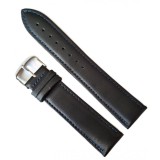 Cumpara ieftin Curea Ceas din Piele Natural? Neagr?, cu Cus?tur? Albastr? 20mm 22mm