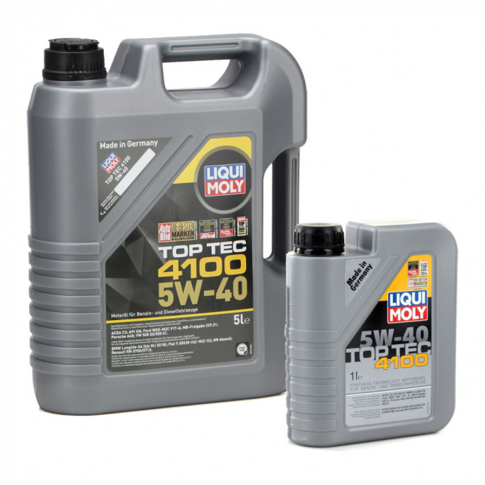 Set Ulei Motor Liqui Moly Top Tec 4100 5W-40 5L 9511 + Ulei Motor Liqui Moly Top Tec 4100 5W-40 1L 9510