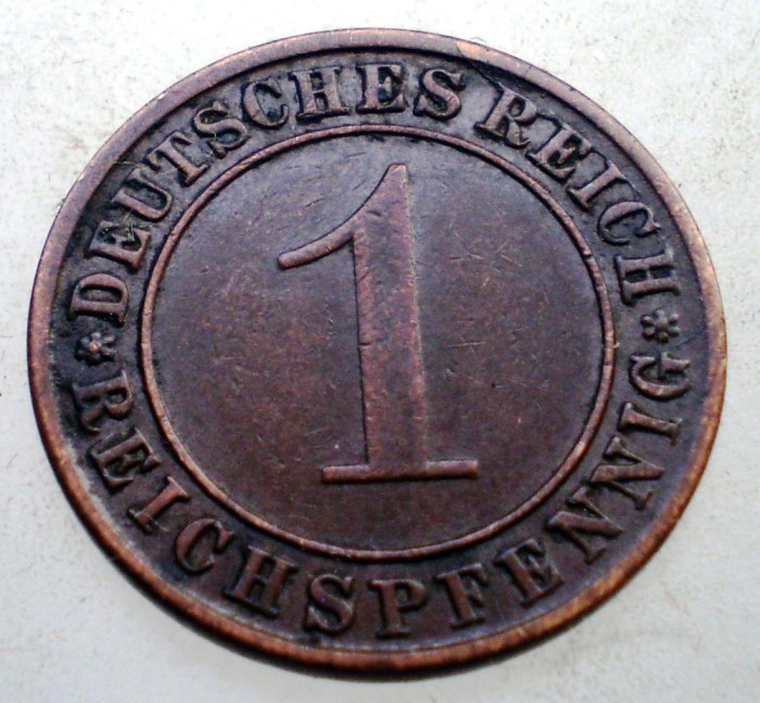 B.206 GERMANIA WEIMAR 1 REICHSPFENNIG 1934 A