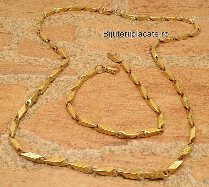 Set Lant+Bratara -- Auriu S15